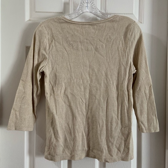 Charter Club Tan Pima Cotton Dot Print Top MP - Picture 6 of 7